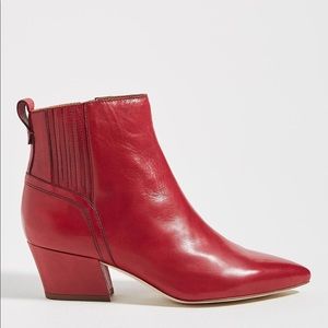 Sarto Anthropologie red leather ankle boots 10